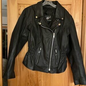 Black Leather Riding Jacket for Women by Jafrum
